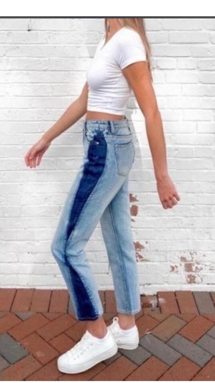Pol Jeans size small light wash denim two tone straight leg jeans